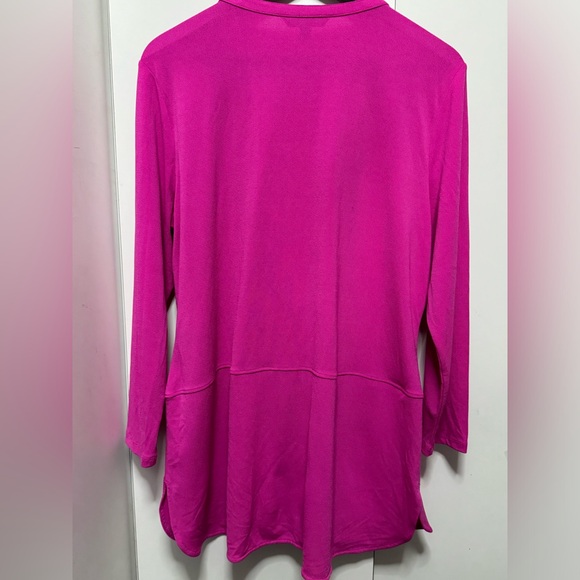 Lauren Ralph Lauren Top Fuschia Pink 3/4
Sleeve Button Tunic Blouse - Picture 6 of 9